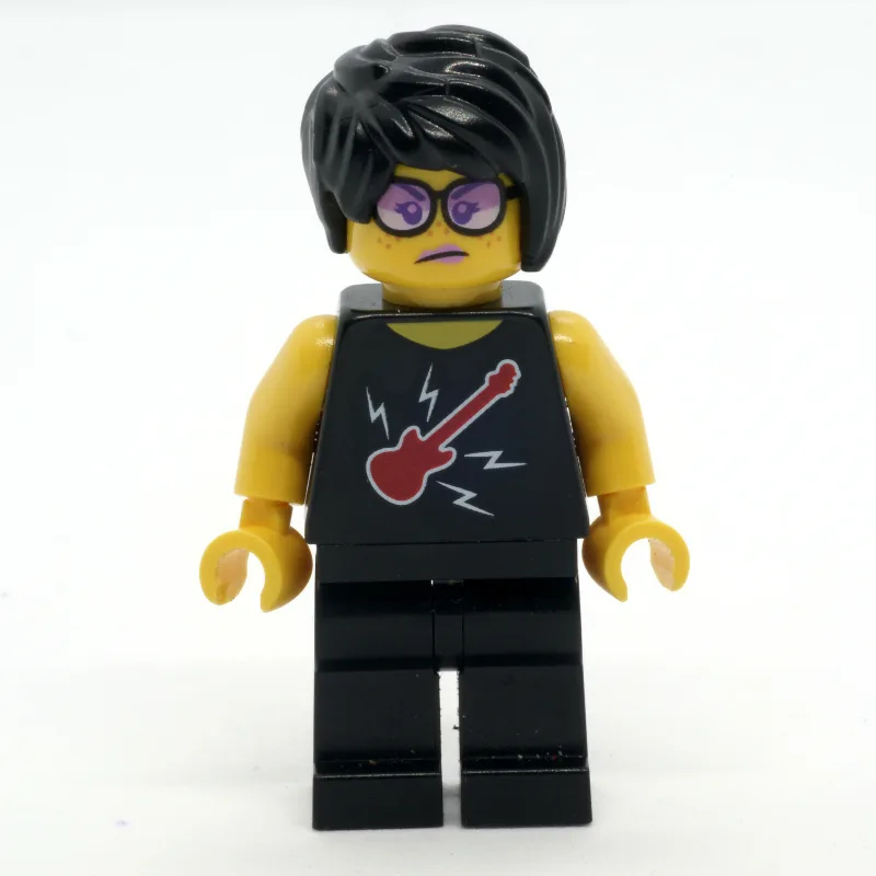 Woman, Black Top with Guitar, Black Legs, Bla… — minifigurine LEGO | Brick Broker