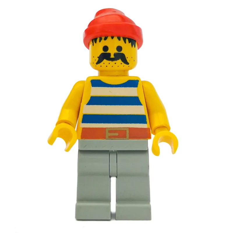 Pirate - Blue Stripes, Light Gray Legs, Red B… — minifigurine LEGO | Brick Broker