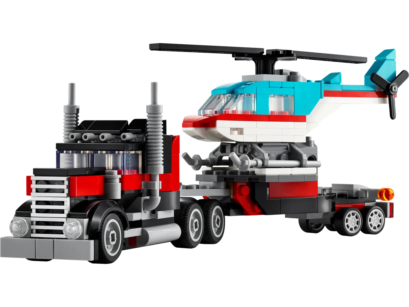 LEGO 31146 Camion plateau avec hélicoptère - prix | Brick Broker