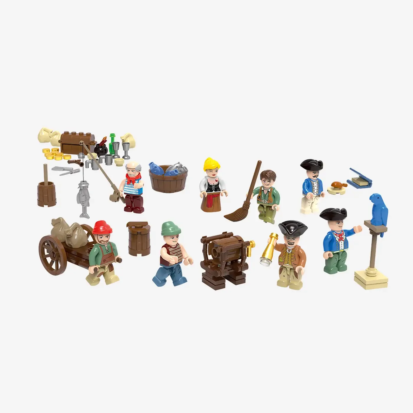 BlueBrixx Légendes de la Côte des Trésors - Pack de figurines Pirates - Civils (BB-109423) - prix | Brick Broker