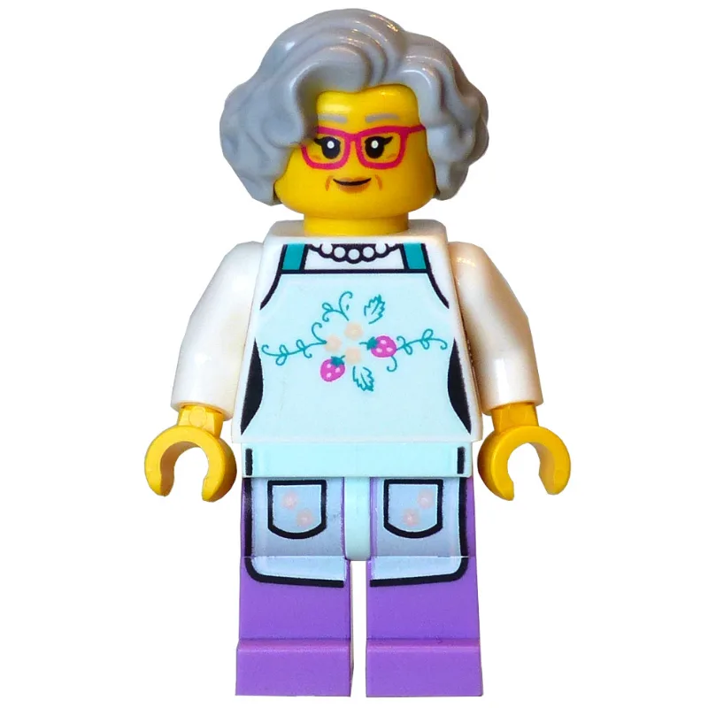 Cook, Light Aqua Apron, Light Bluish Grey Hair — minifigurine LEGO | Brick Broker