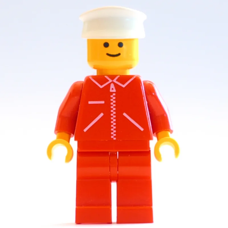 Man, Red Jacket with Zipper, Red Legs, White… — minifigurine LEGO | Brick Broker