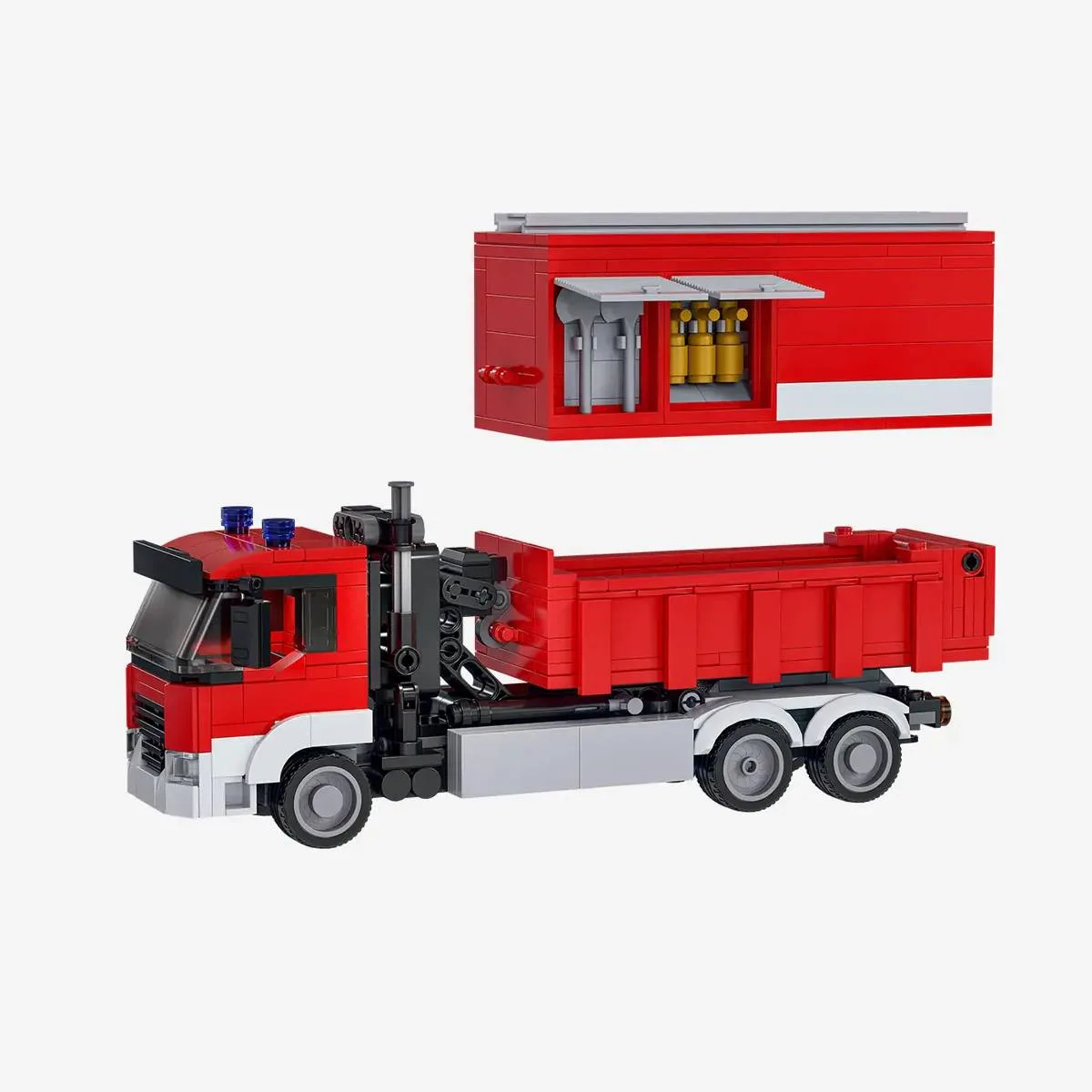 BlueBrixx Camion de pompiers multibenne 2 en 1 véhicule d'urgence (BB-110123) - prix | Brick Broker