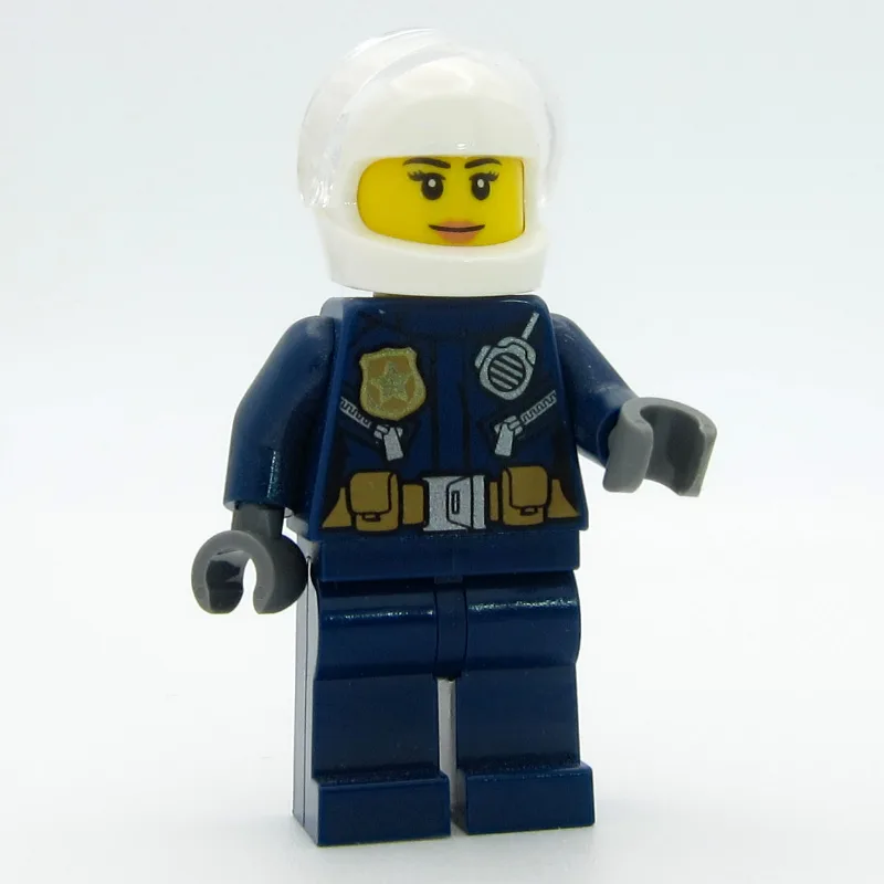 Policewoman, Dark Blue Jacket with Radio, Bad… — minifigurine LEGO | Brick Broker