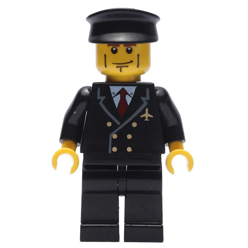 Pilot, Black Suit with Tie and Airplane Badge… — minifigurine LEGO | Brick Broker