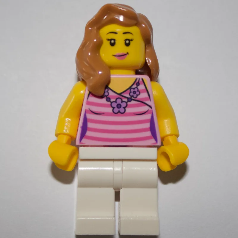 Bright Pink Torso, White Legs, Medium Nougat… — minifigurine LEGO | Brick Broker