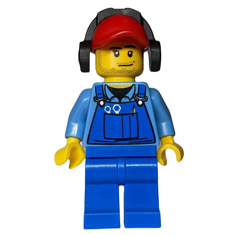 Ground Crew, Blue Overalls over Shirt, Red Ca… — minifigurine LEGO | Brick Broker