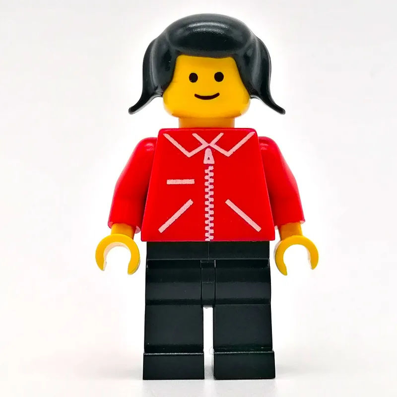Woman, Red Jacket with Zipper and Pockets, Bl… — minifigurine LEGO | Brick Broker