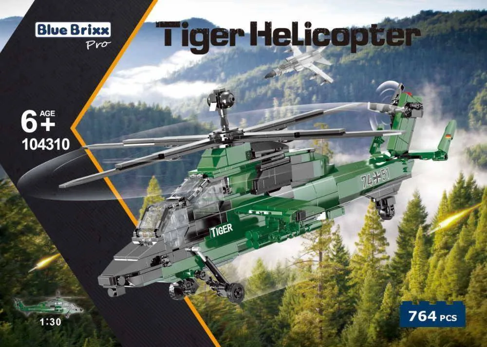 BlueBrixx Hélicoptère de combat Tigre, Bundeswehr (BB-104310) - prix | Brick Broker