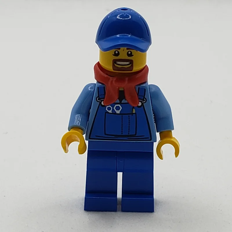 Medium Blue Torso, Blue Overall, Blue Hat — minifigurine LEGO | Brick Broker