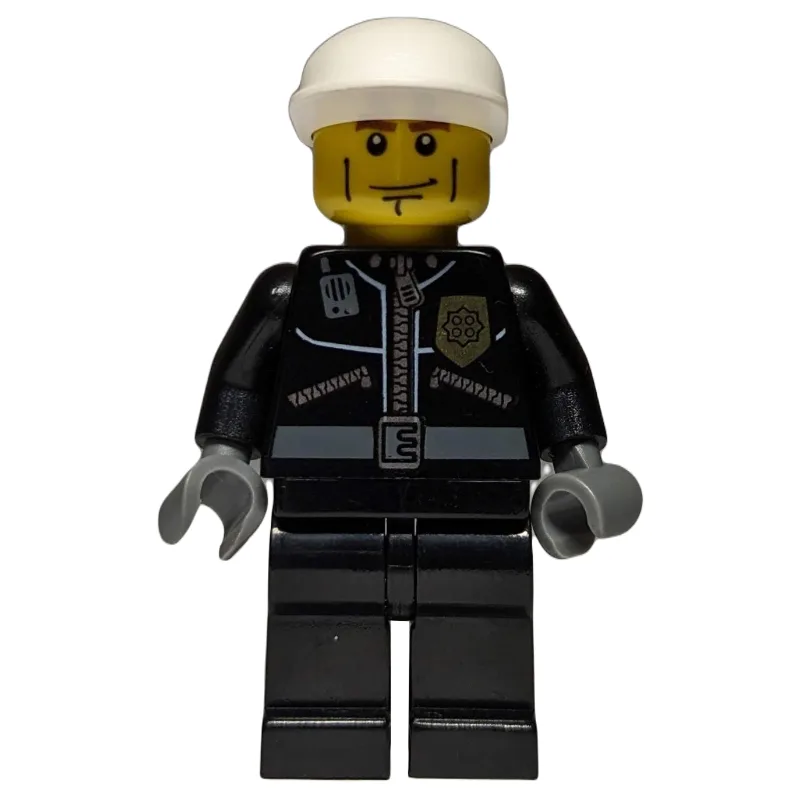 Policeman, Black Jacket with Zipper, Radio, a… — minifigurine LEGO | Brick Broker