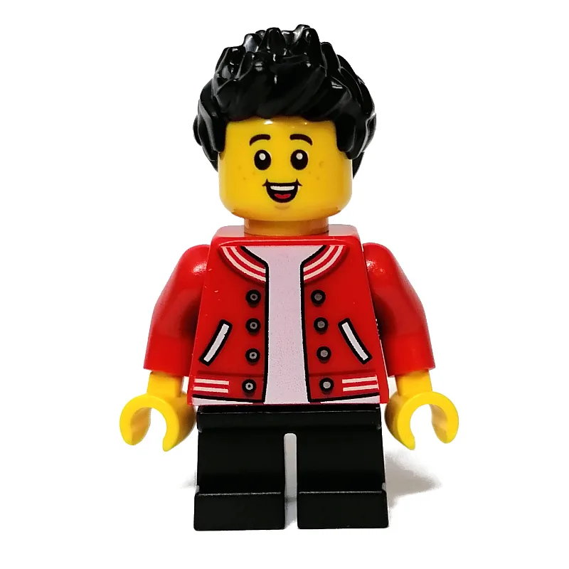 Kid - Red Torso, Black Legs, Black Hair — minifigurine LEGO | Brick Broker