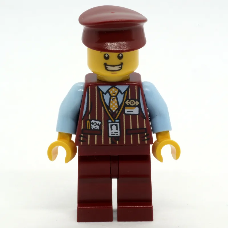 Train Conductor, Dark Red Suit with Tie, Dark… — minifigurine LEGO | Brick Broker
