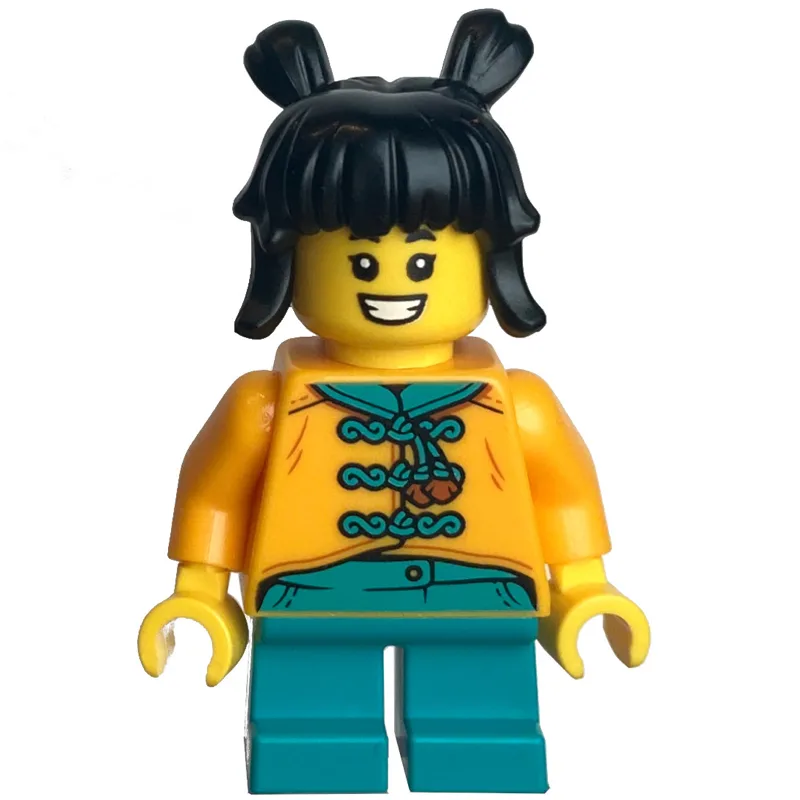 Kid - Bright Light Orange Torso, Dark Turquoi… — minifigurine LEGO | Brick Broker