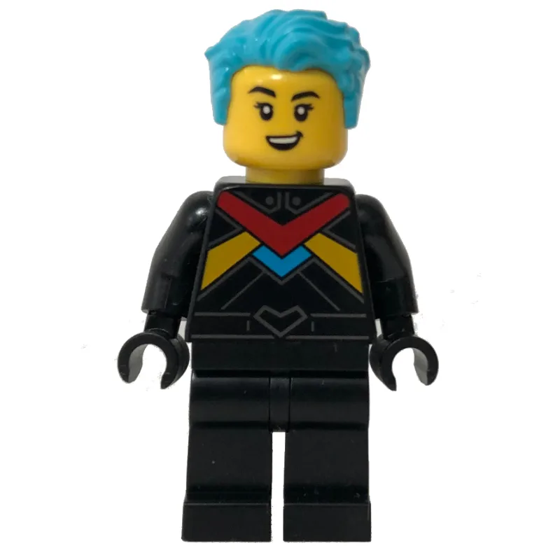 Race Driver - Black Torso, Black Legs, Medium… — minifigurine LEGO | Brick Broker