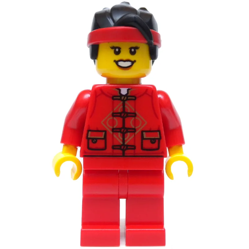 Red Torso Chinese, Red Legs, Black Hair, Red… — minifigurine LEGO | Brick Broker