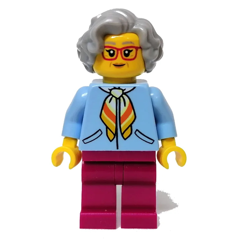 Woman, Bright Light Blue Jacket, Magenta Legs… — minifigurine LEGO | Brick Broker