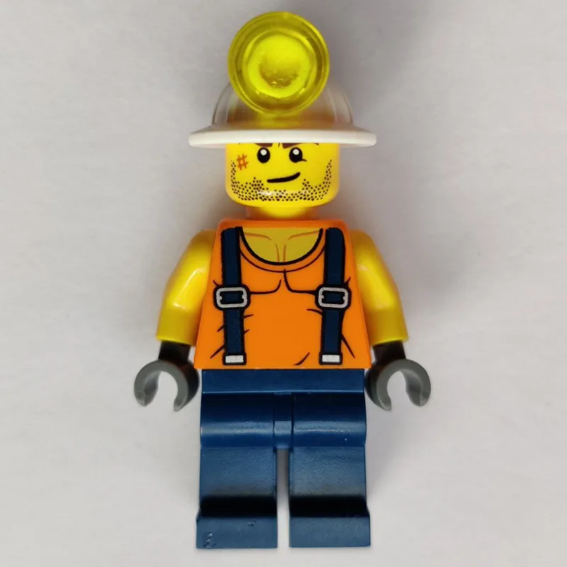 Miner, Orange Vest with Suspenders, Mining Ha… — minifigurine LEGO | Brick Broker