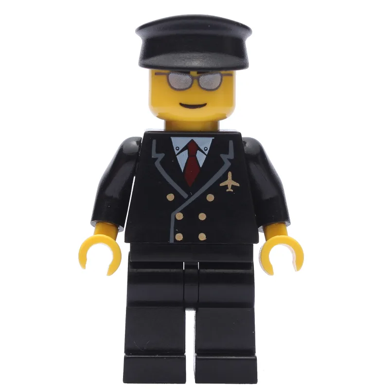 Pilot, Black Suit with Tie and Airplane Badge… — minifigurine LEGO | Brick Broker