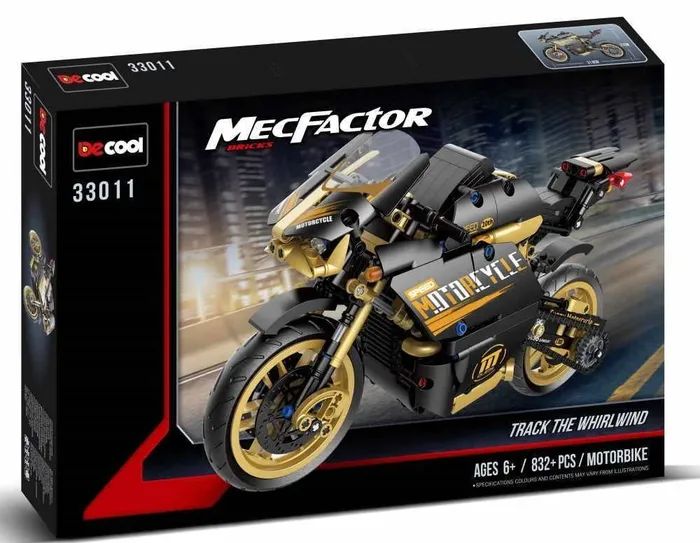 Decool Moto noir et or (DEC-33011) - prix | Brick Broker