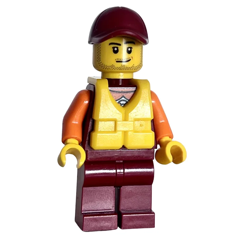 Lifeguard, Dark Red Wetsuit, Dark Red Cap, Ye… — minifigurine LEGO | Brick Broker