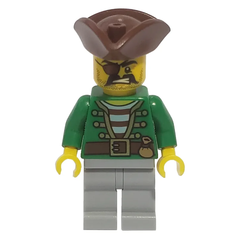 Pirate - Green Jacket, Light Bluish Grey Legs… — minifigurine LEGO | Brick Broker