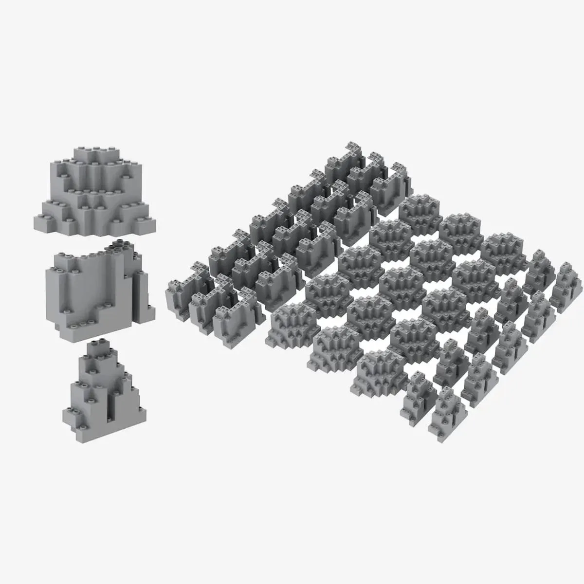 BlueBrixx Ensemble Brix Rock, gris clair bleuté (BB-401148) - prix | Brick Broker