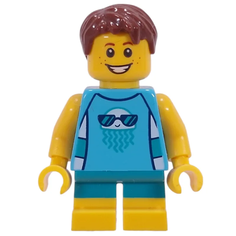 Kid - Medium Azure Torso, Dark Turquoise/Yell… — minifigurine LEGO | Brick Broker