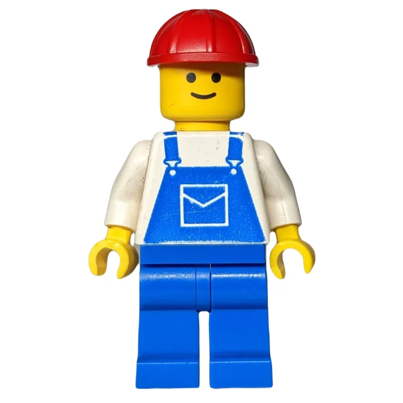 Construction Worker, Blue Overalls, Red Hard… — minifigurine LEGO | Brick Broker