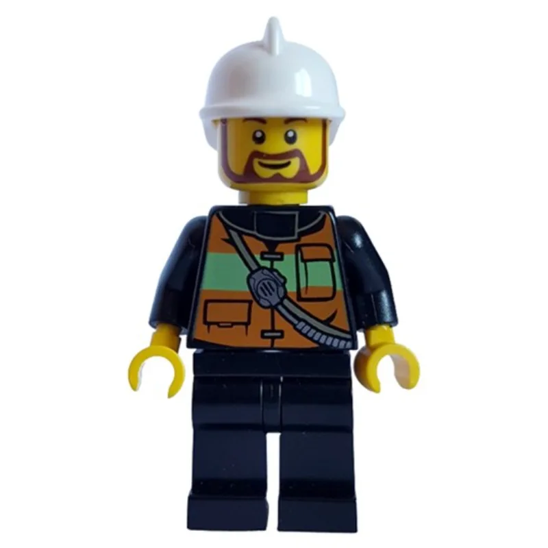 Fireman with Reflective Stripe Vest with Pock… — minifigurine LEGO | Brick Broker