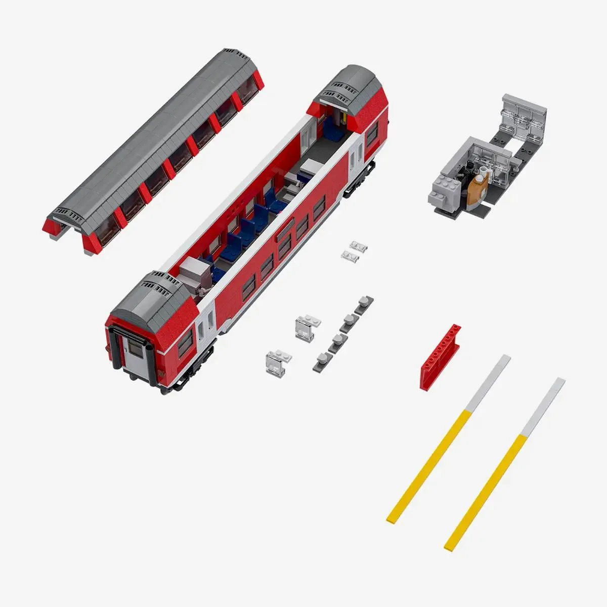 BlueBrixx Tramway à deux étages rouge 2 en 1 (BB-110436) - prix | Brick Broker