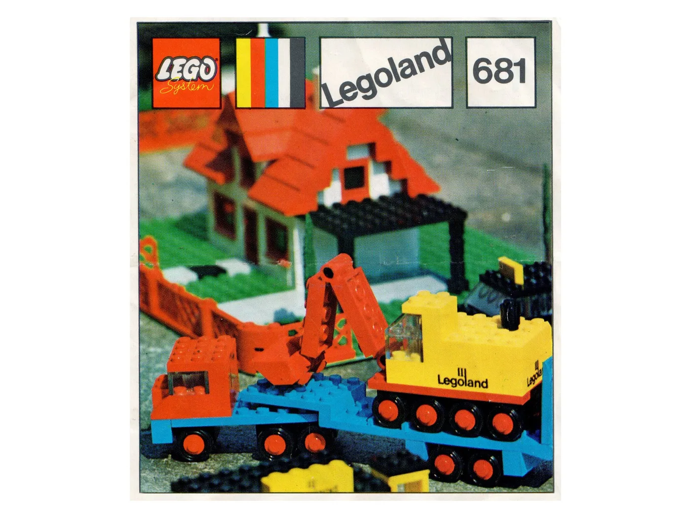LEGO 681 Porte-engin avec pelleteuse à 4 roues - prix | Brick Broker