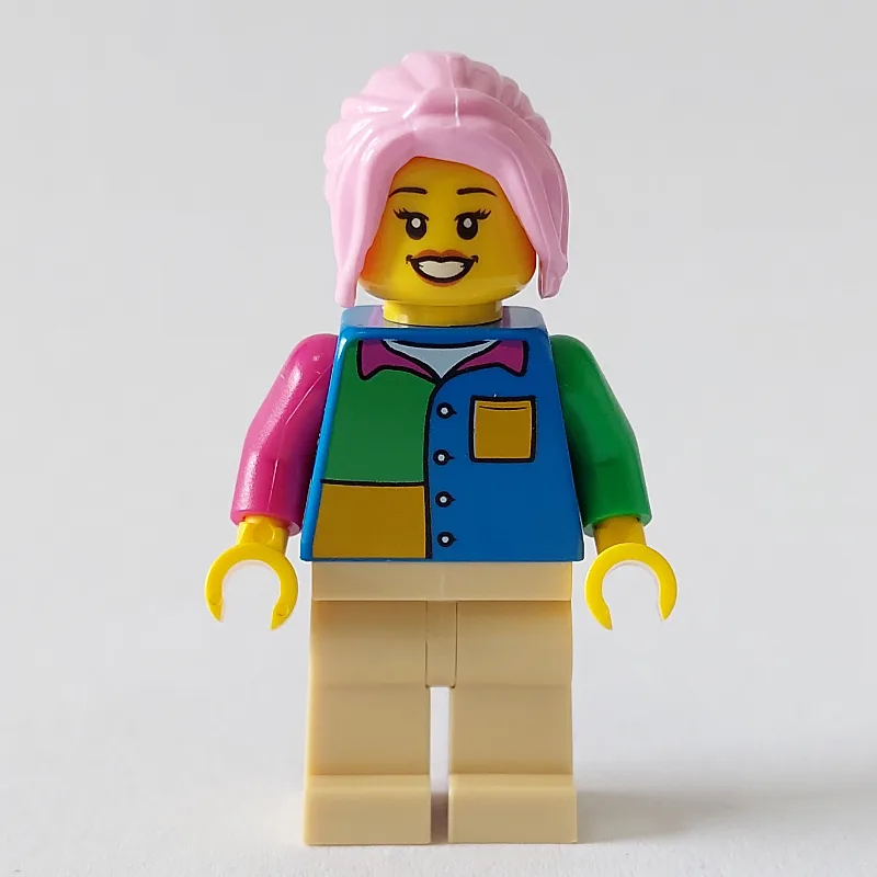 Woman, Blue, Yellow, and Green Shirt, Bright… — minifigurine LEGO | Brick Broker
