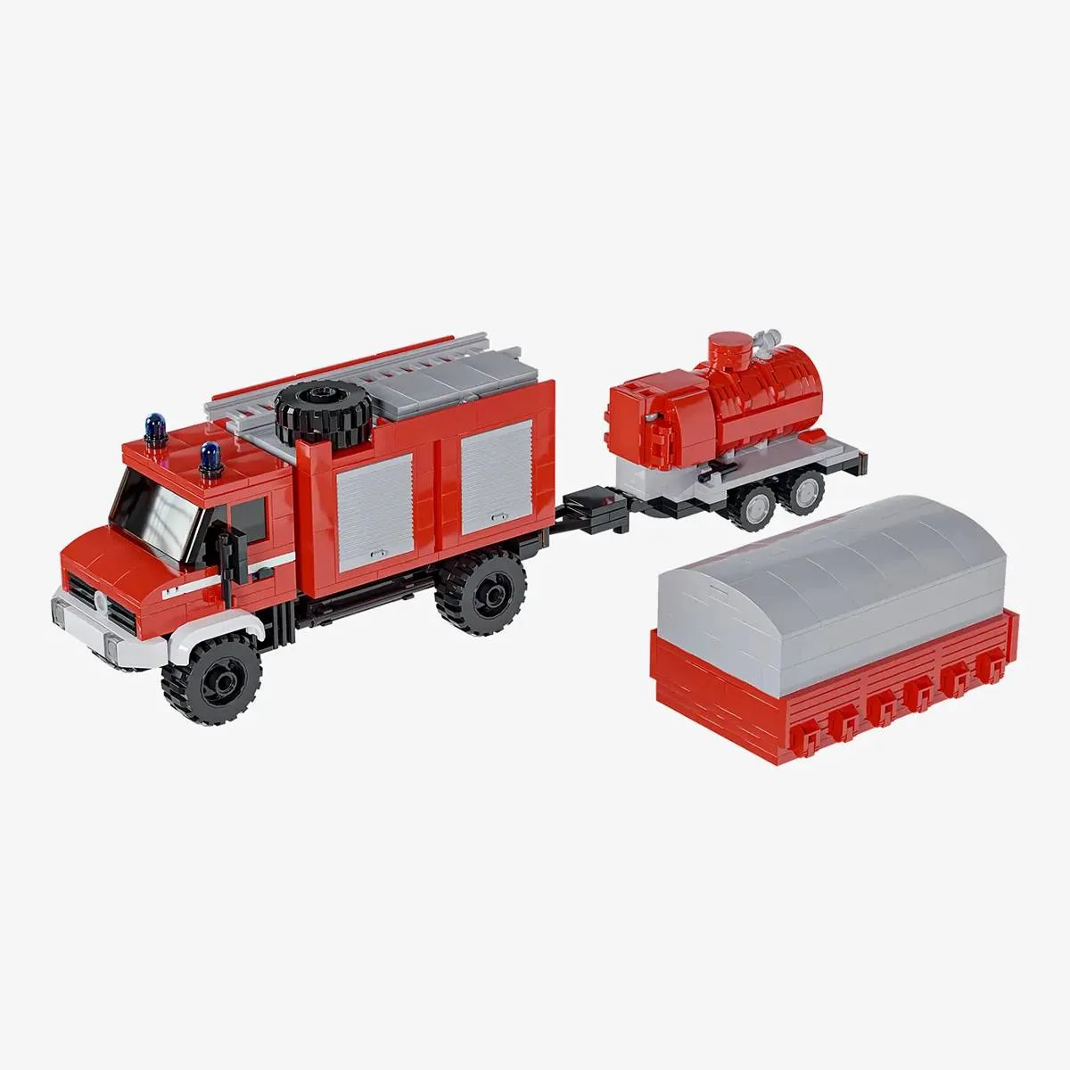 BlueBrixx Véhicule polyvalent de pompiers avec différentes configurations (BB-106558) - prix | Brick Broker