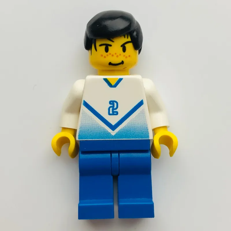 Soccer Player White Torso, Blue Legs #2 — minifigurine LEGO | Brick Broker