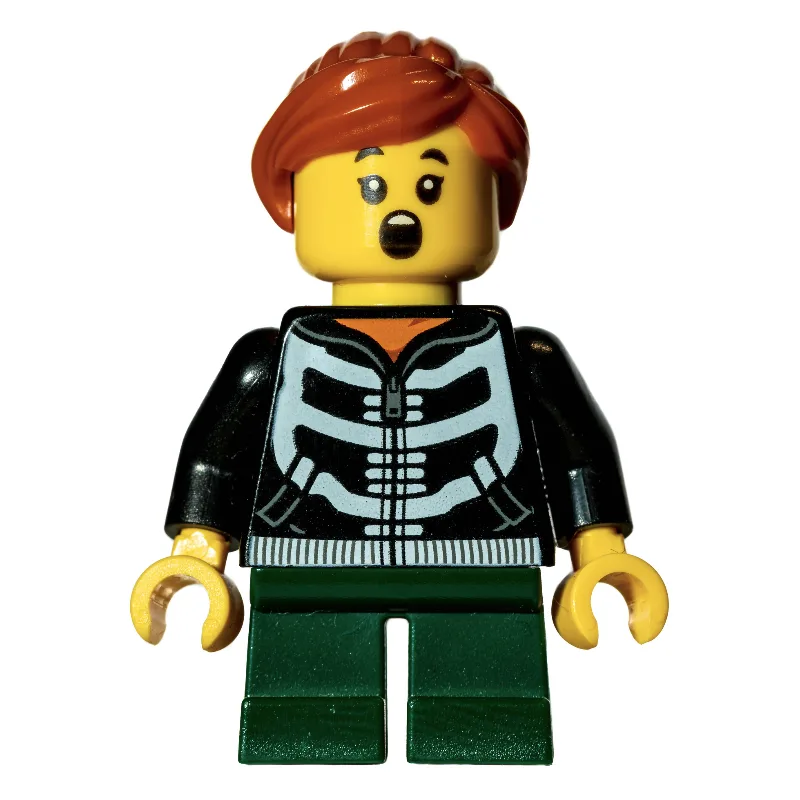 Kid - Black Torso, Dark Green Legs, Dark Oran… — minifigurine LEGO | Brick Broker