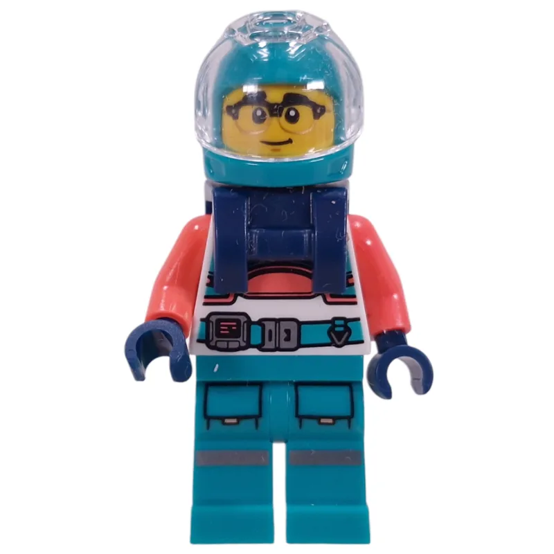 Astronaut, White/Coral Suit, Dark Turquoise L… — minifigurine LEGO | Brick Broker