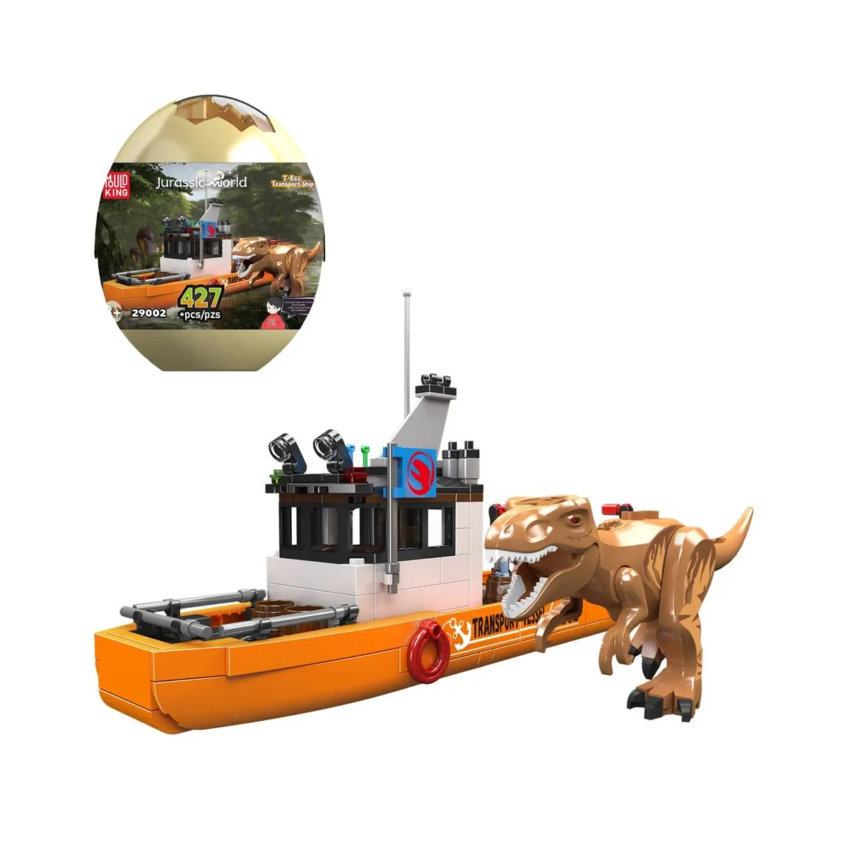 Mould King Vaisseau de transport de dinosaure T-Rex Œuf de dinosaure (MOU-29002) - prix | Brick Broker