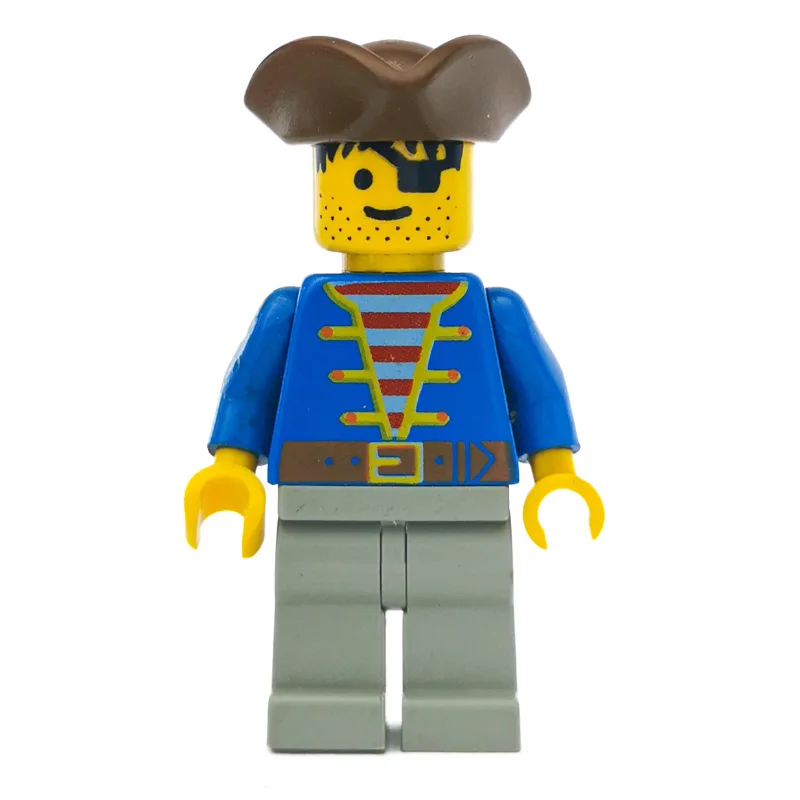 Pirate - Blue Jacket, Light Gray Legs, Brown… — minifigurine LEGO | Brick Broker