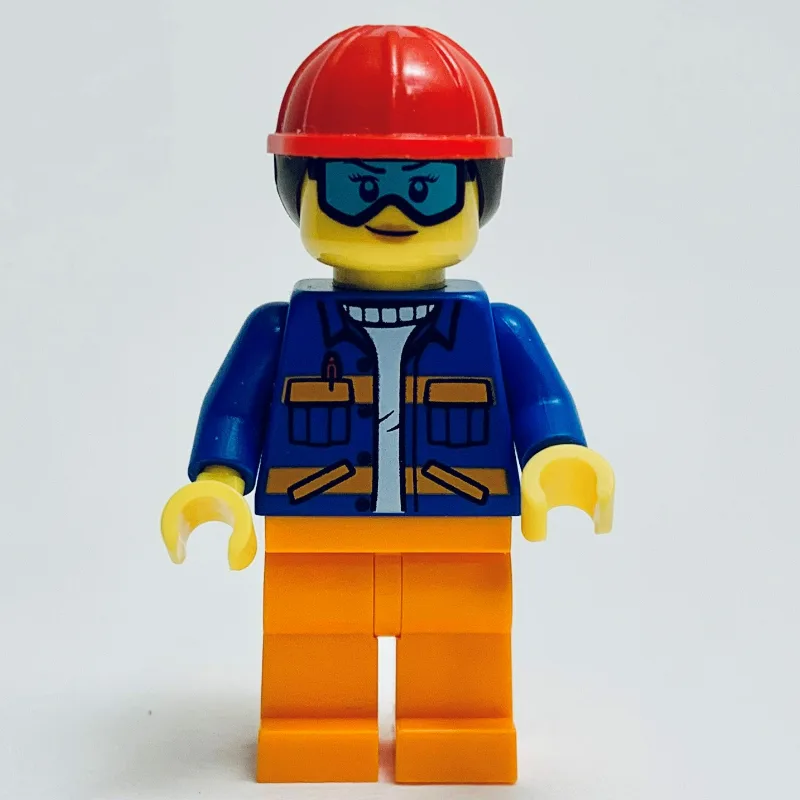 Construciton Worker, Blue Jacket, Orange Legs… — minifigurine LEGO | Brick Broker