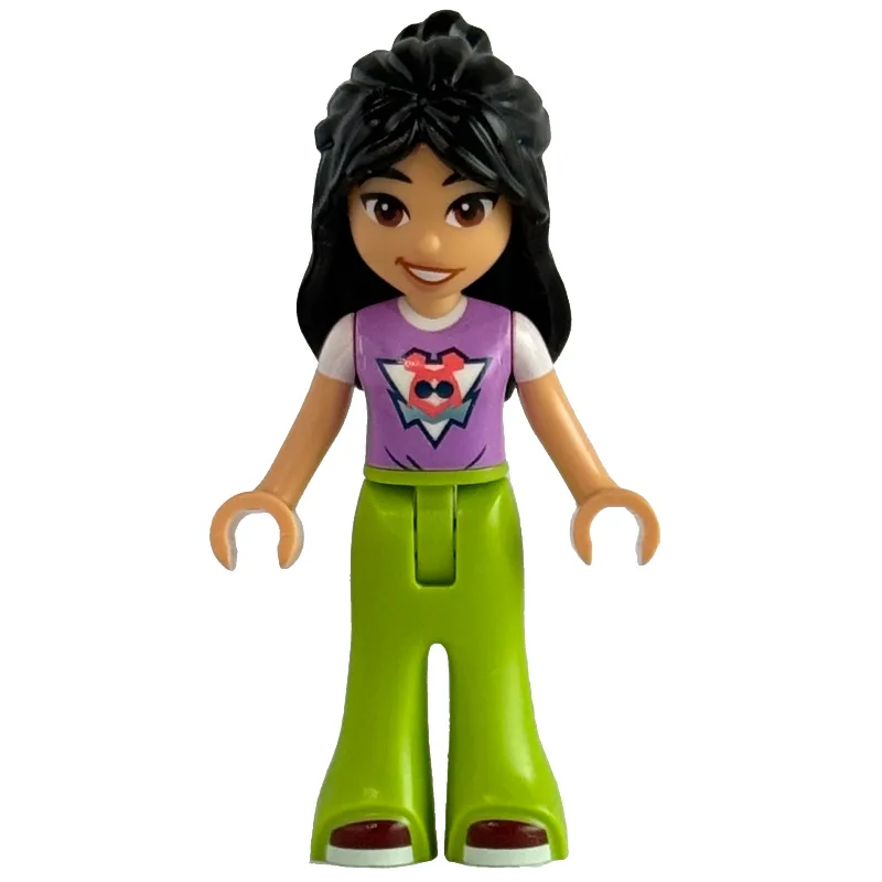 Liann - Medium Lavender Top, Lime Pants, Smile — minifigurine LEGO | Brick Broker