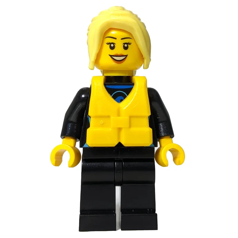 Surfer, Woman, Black Wetsuit, Bright Light Ye… — minifigurine LEGO | Brick Broker