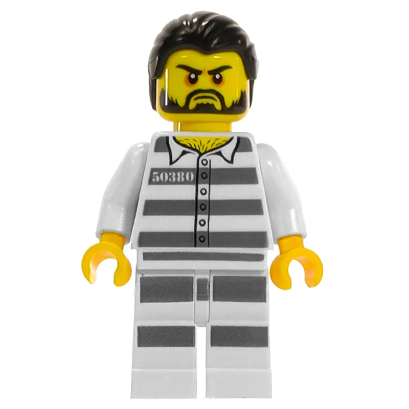 Criminal, Prison Shirt with #50380, White Leg… — minifigurine LEGO | Brick Broker