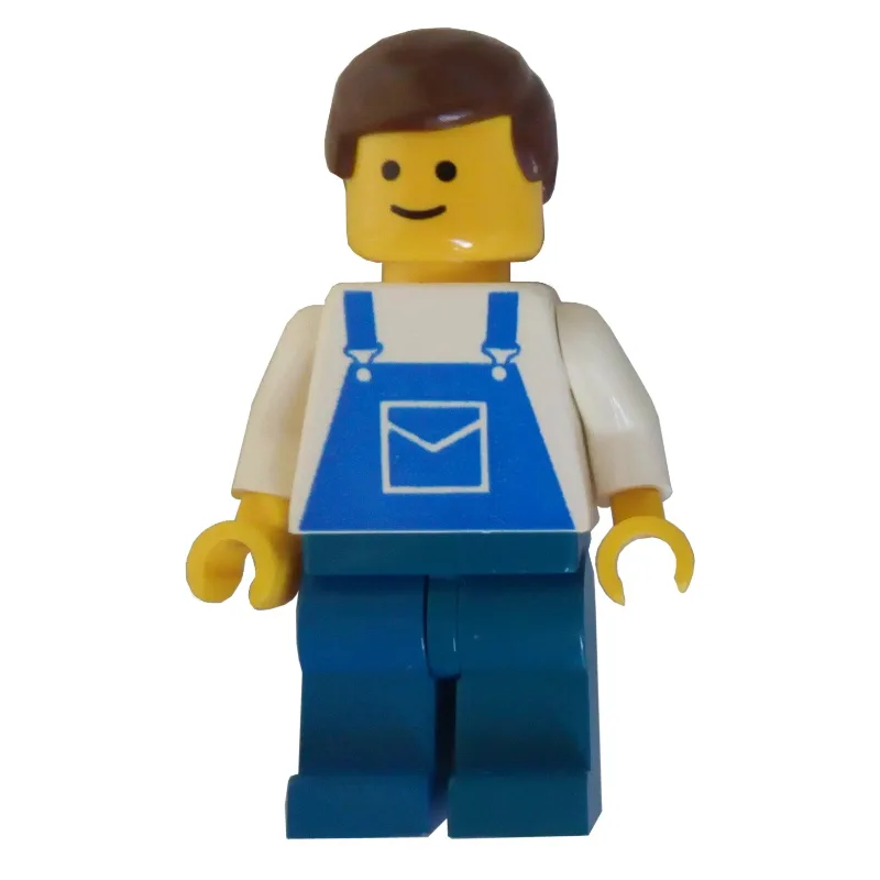 White Torso, Blue Overalls, Brown Hair (3626a… — minifigurine LEGO | Brick Broker