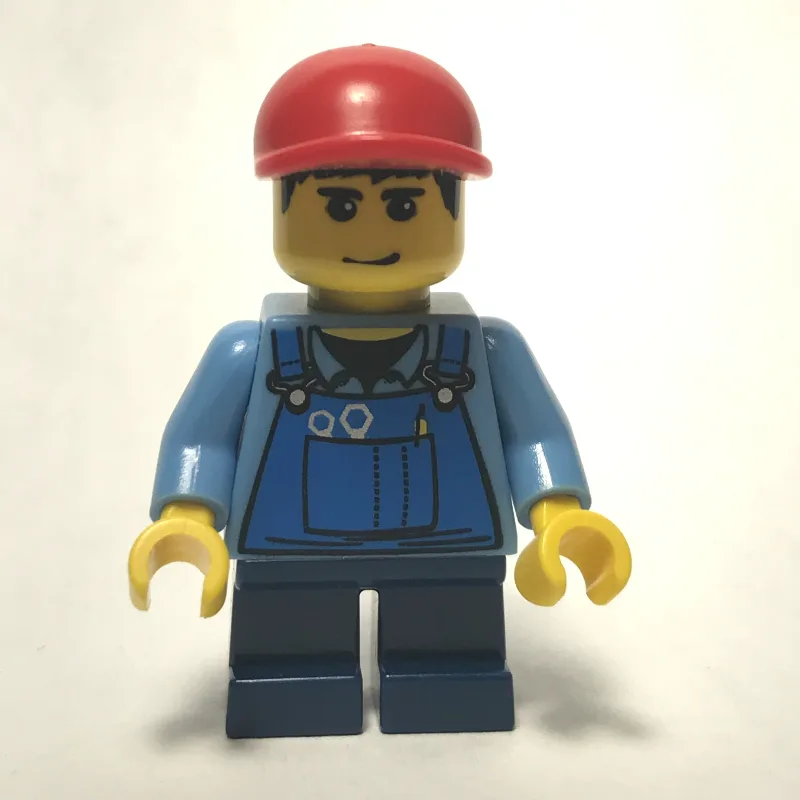 Kid - Medium Blue Torso, Dark Blue Legs, red… — minifigurine LEGO | Brick Broker