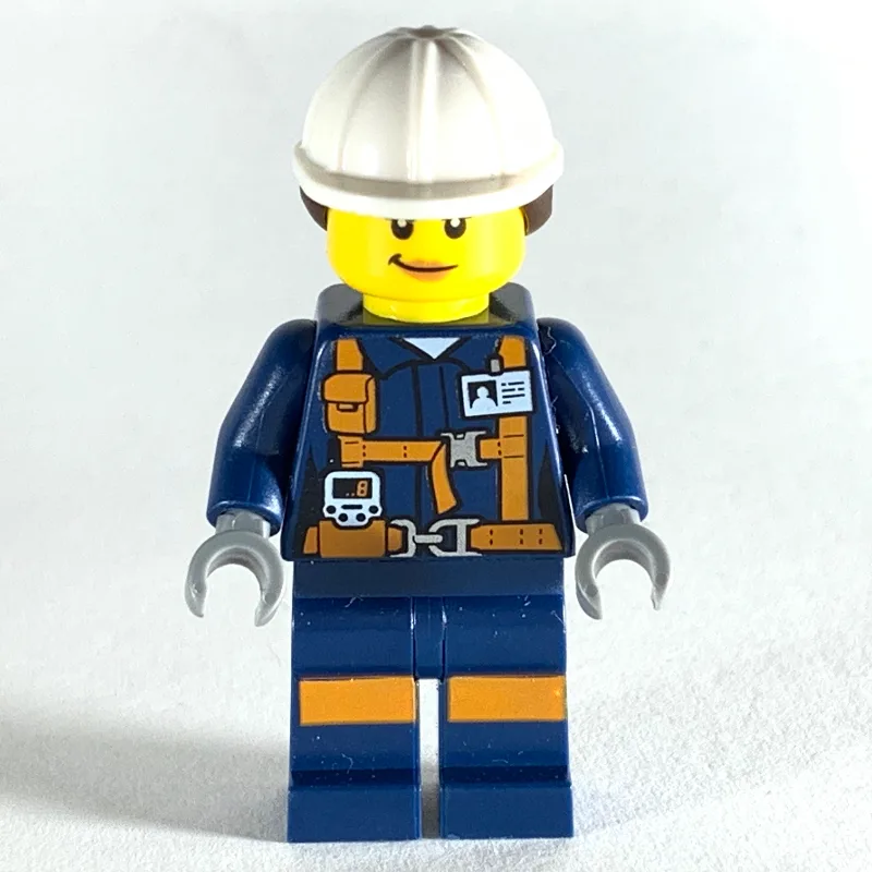 Miner, Woman, Dark Blue Jacket with Straps an… — minifigurine LEGO | Brick Broker