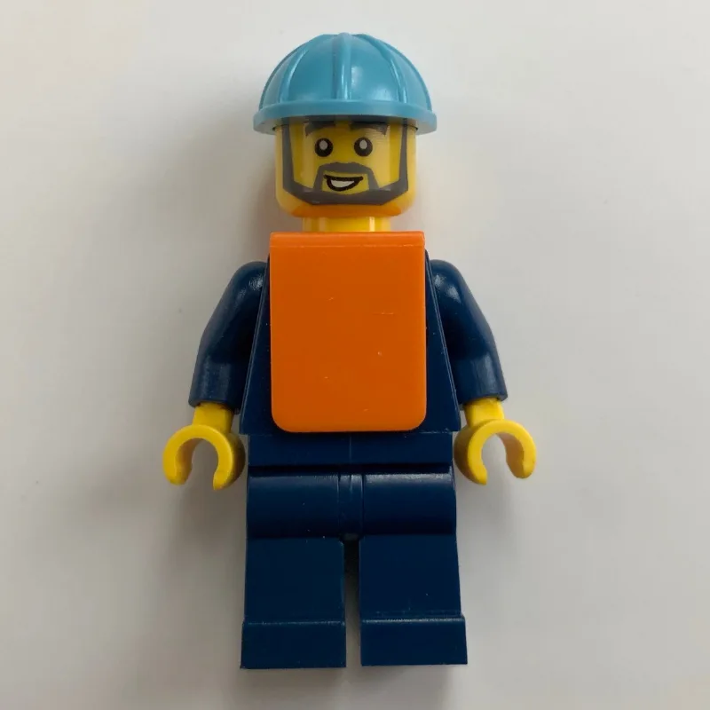 Train Worker, Maersk - Dark Bluish Grey Beard — minifigurine LEGO | Brick Broker