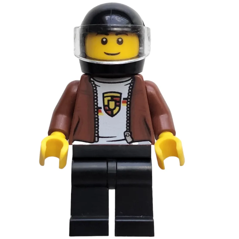 Reddish Brown jacket, Porsche Sweater, Black… — minifigurine LEGO | Brick Broker