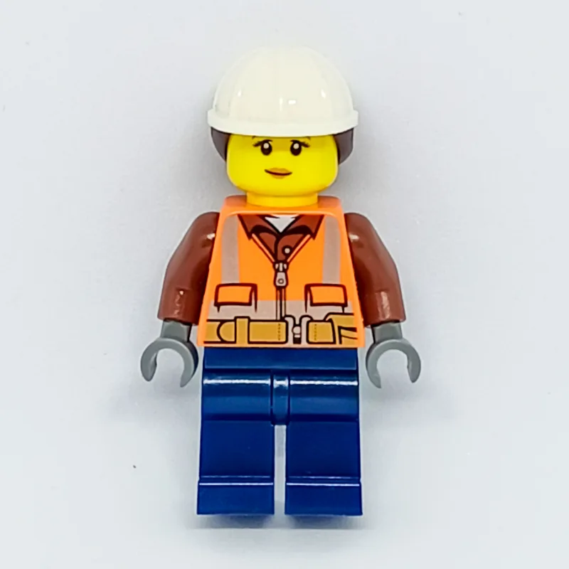 Construction Worker, Woman, Orange Safety Ves… — minifigurine LEGO | Brick Broker