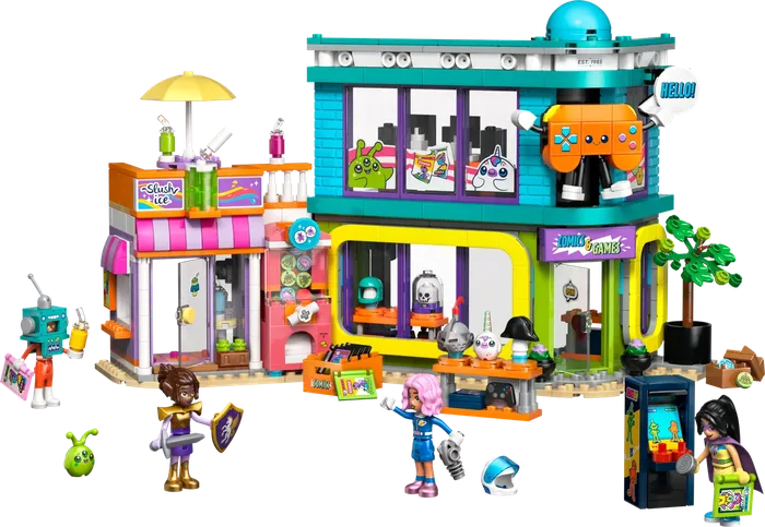 LEGO 42674 Bande dessinée et magasin de jeux - prix | Brick Broker